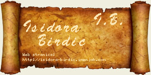 Isidora Birdić vizit kartica
